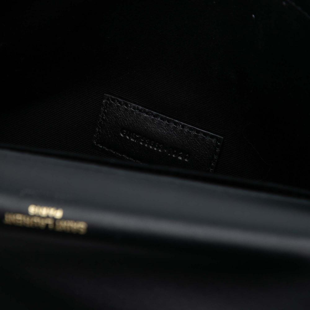 Saint Laurent White Brushed Leather Trimmed Lambskin Cassandre Flap Pouch Italy