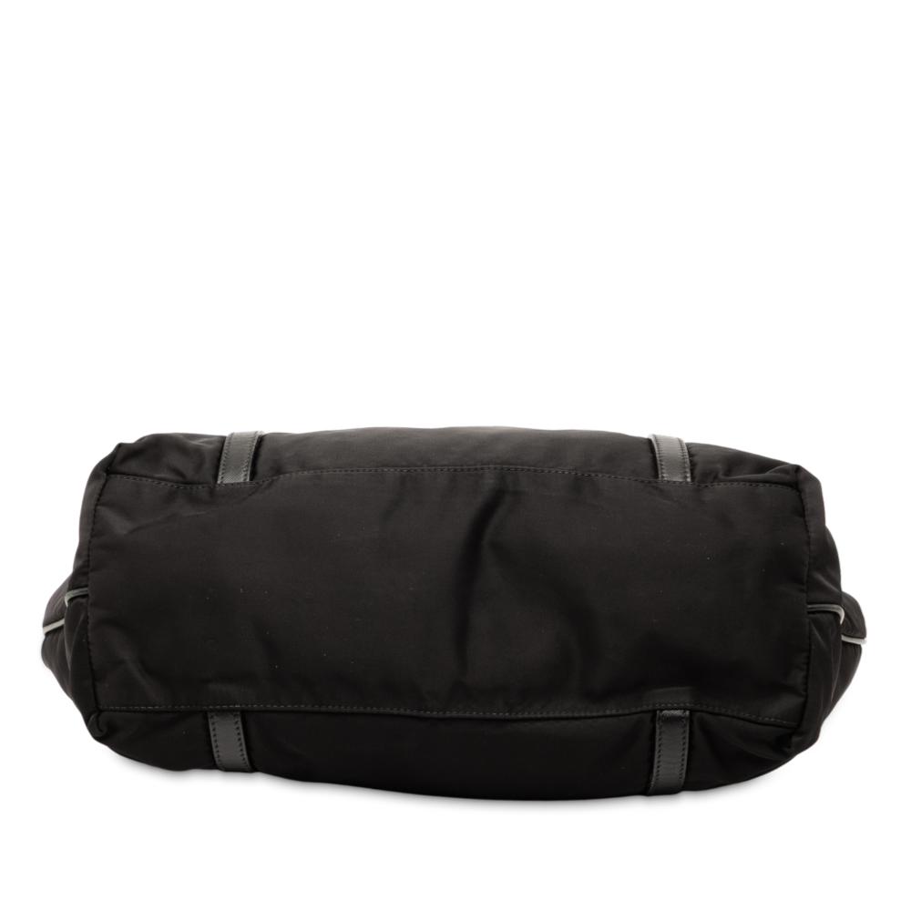 Prada B Prada Black Nylon Fabric Tessuto Canapa Logo Tote Italy