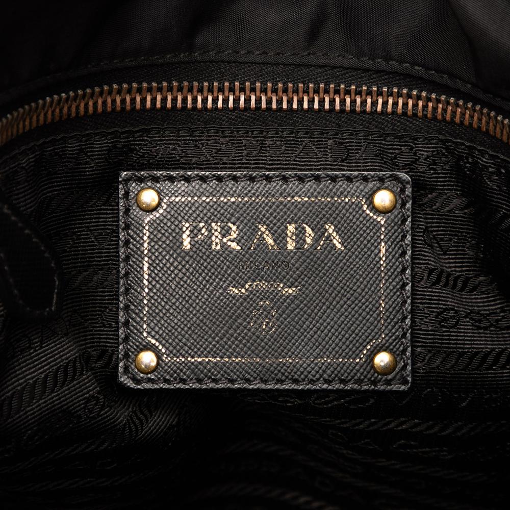 Prada B Prada Black Nylon Fabric Tessuto Canapa Logo Tote Italy