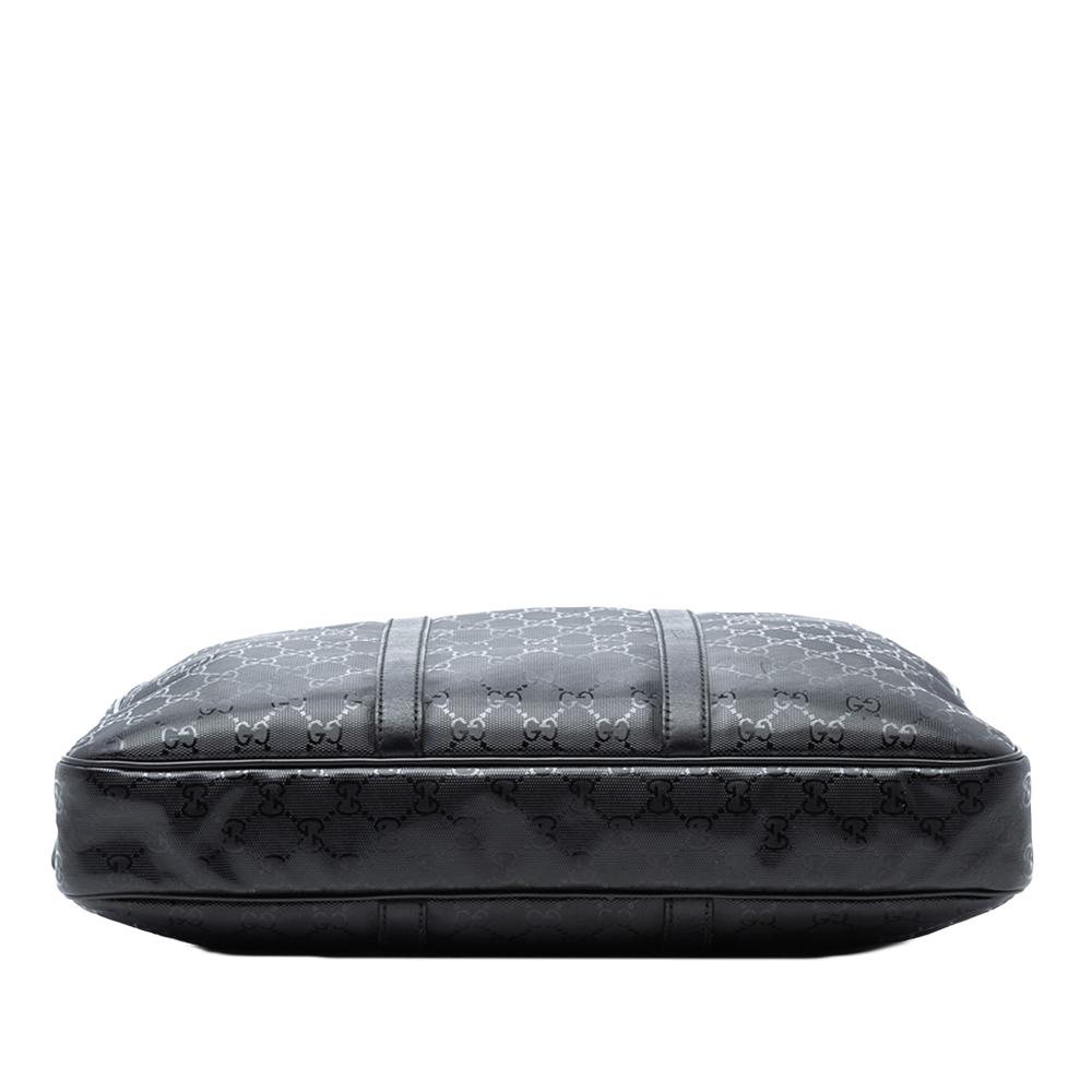 Gucci B Gucci Black Coated Canvas Fabric GG Imprime Business Bag Italy