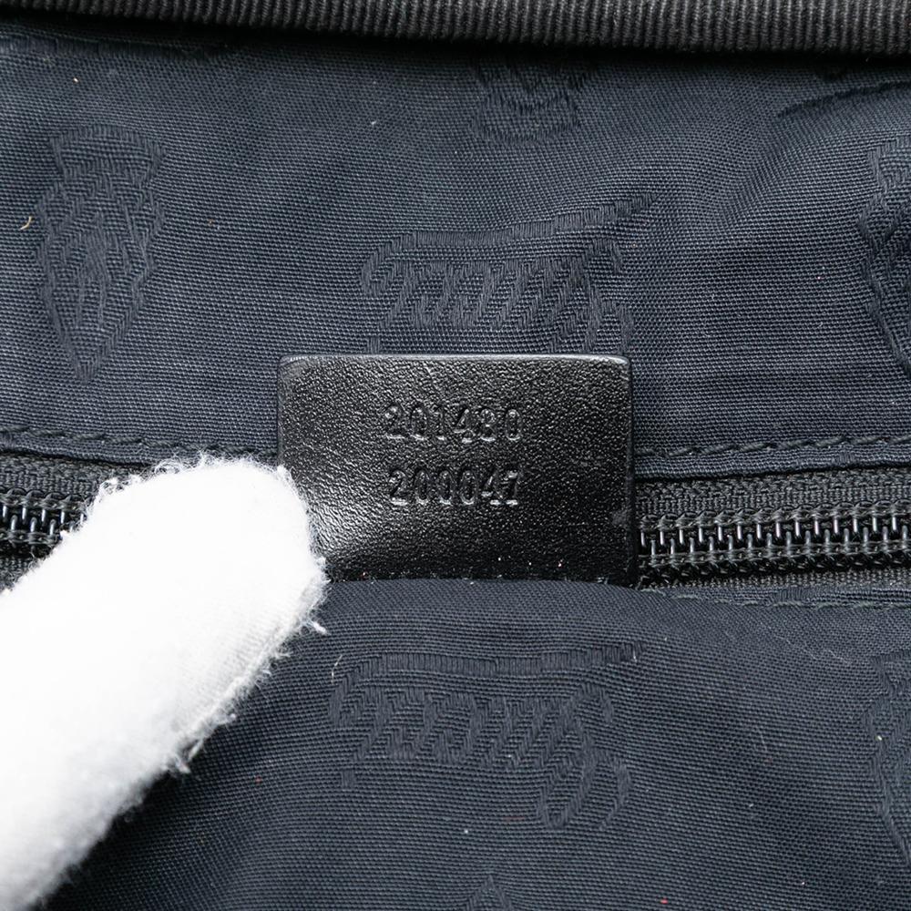 Gucci B Gucci Black Coated Canvas Fabric GG Imprime Business Bag Italy