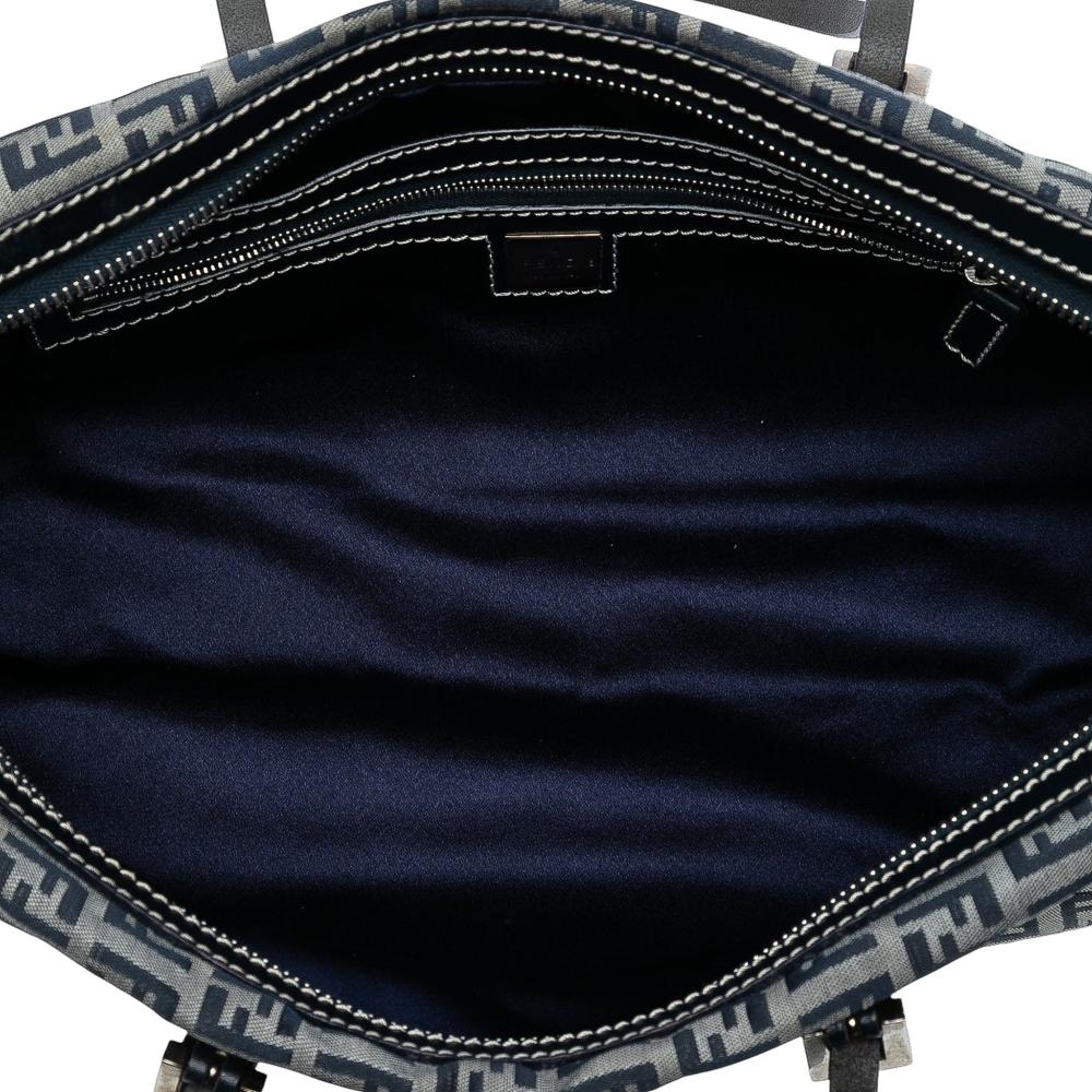 Fendi B Fendi Gray Canvas Fabric Zucchino Handbag Italy