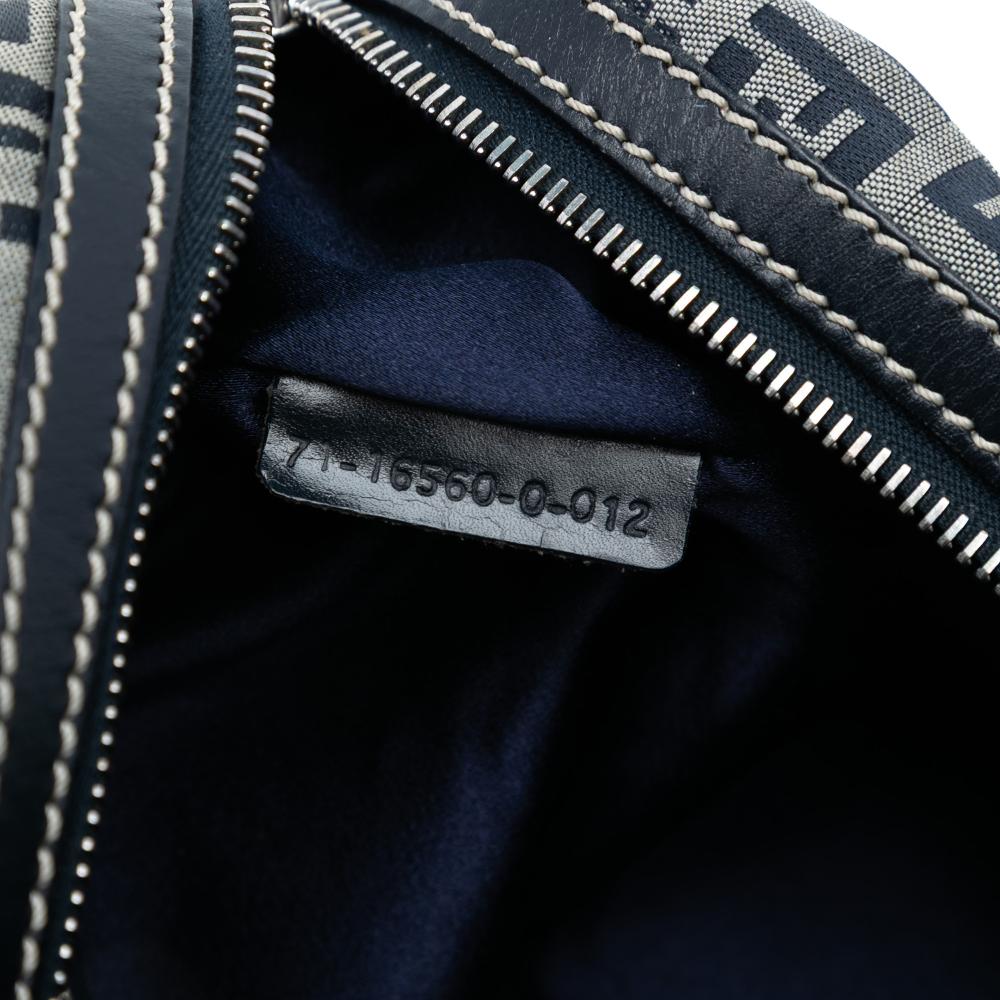 Fendi B Fendi Gray Canvas Fabric Zucchino Handbag Italy