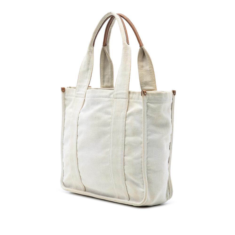 Prada B Prada White Canvas Fabric Canapa Tote Italy