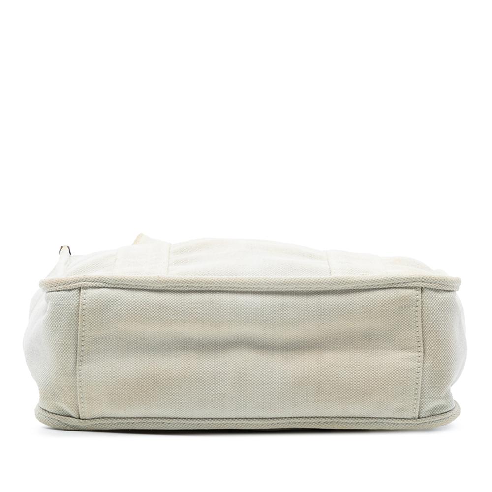 Prada B Prada White Canvas Fabric Canapa Tote Italy