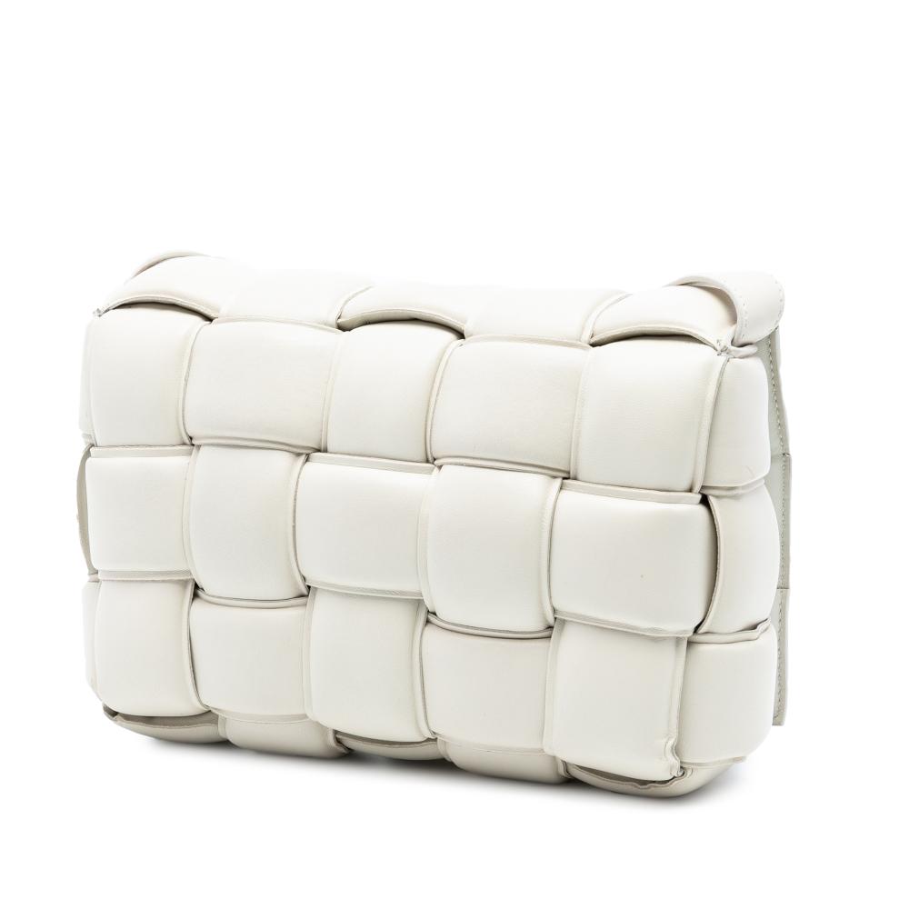 Bottega Veneta White Nappa Intrecciato Padded Cassette Crossbody Italy