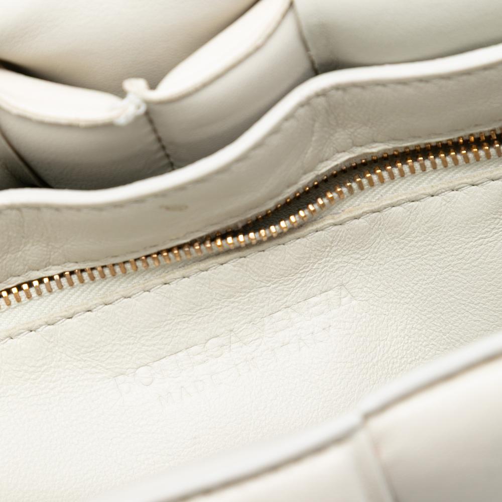 Bottega Veneta White Nappa Intrecciato Padded Cassette Crossbody Italy