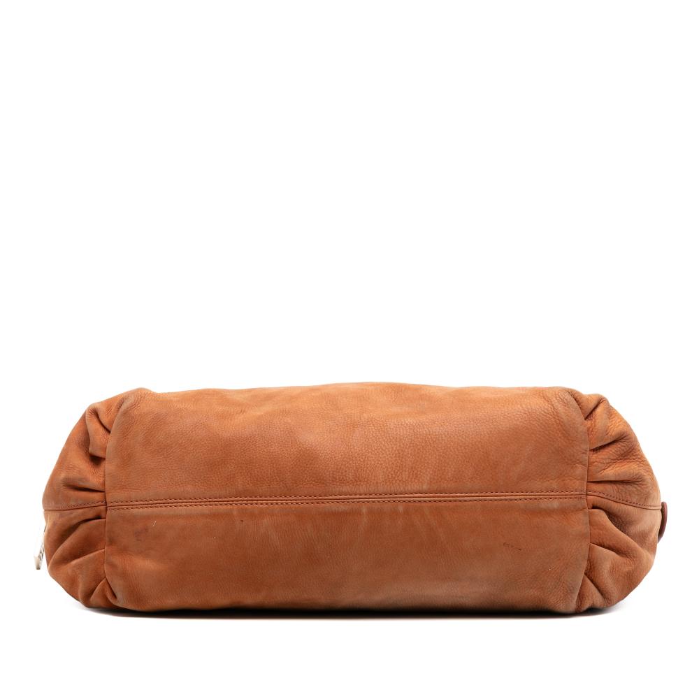 Fendi B Fendi Brown Nubuck Leather Leather Medium FF Nubuck Chains Tote Italy