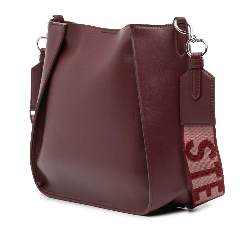 Stella McCartney Red Mini Faux Leather Perforated Logo Crossbody Italy