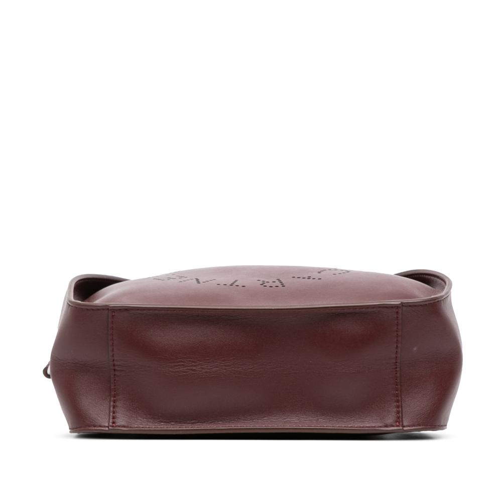 Stella McCartney Red Mini Faux Leather Perforated Logo Crossbody Italy