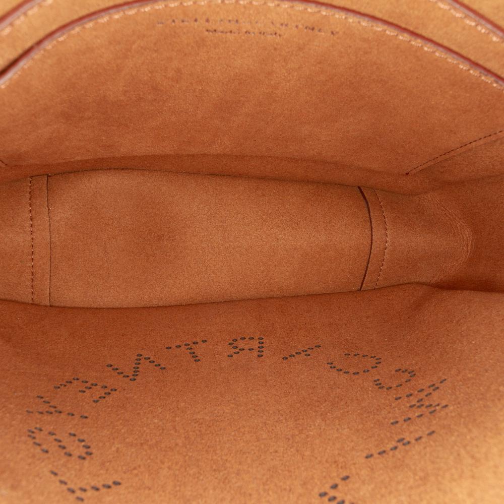 Stella McCartney Red Mini Faux Leather Perforated Logo Crossbody Italy