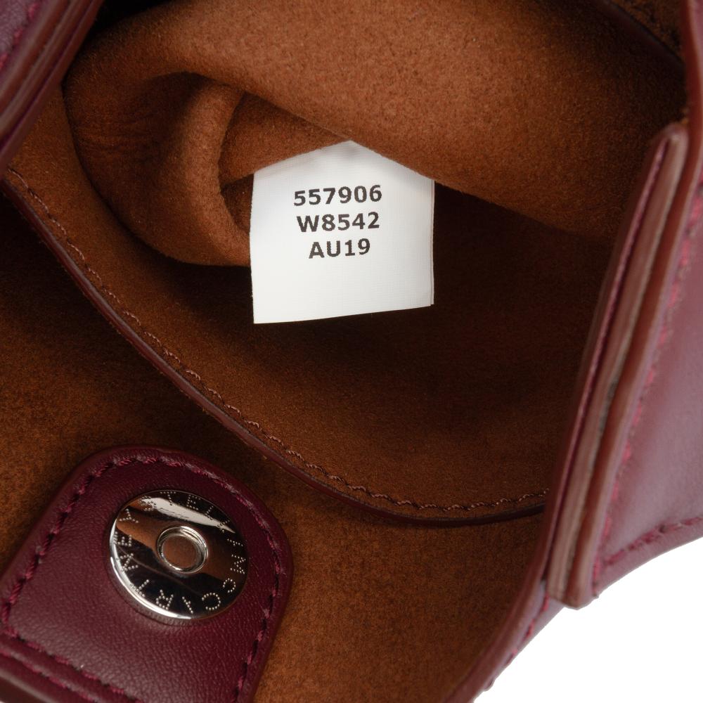 Stella McCartney Red Mini Faux Leather Perforated Logo Crossbody Italy