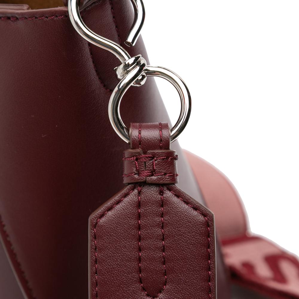 Stella McCartney Red Mini Faux Leather Perforated Logo Crossbody Italy