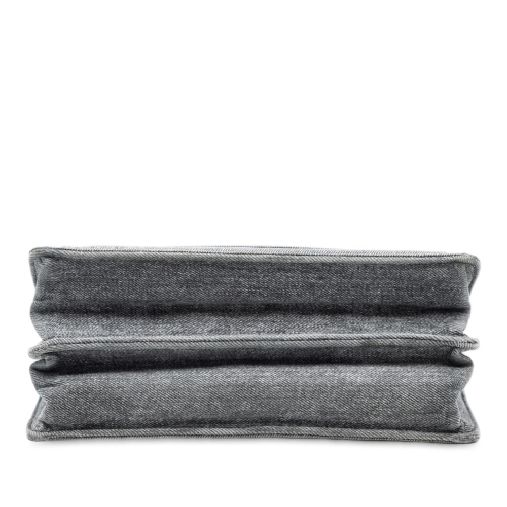 Saint Laurent B Saint Laurent Gray Denim Fabric Medium Monogram Sunset Crossbody Italy