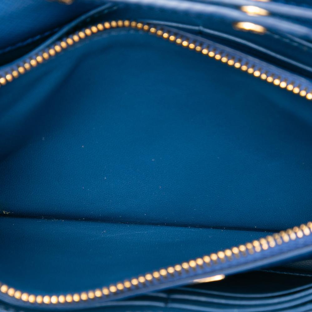 Prada B Prada Blue Saffiano Leather Wallet on Strap Italy