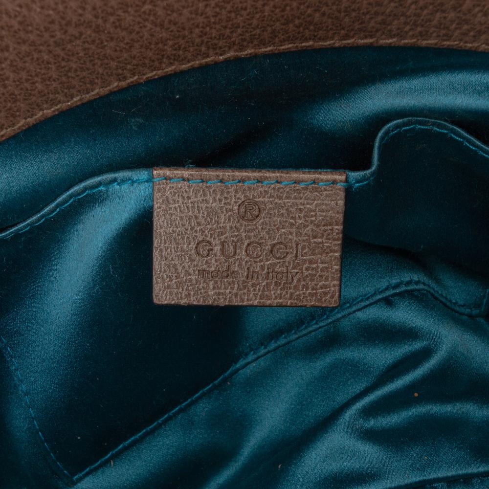 Gucci B Gucci Brown Beige Coated Canvas Fabric Small GG Supreme Web Ophidia Chain Crossbody Italy