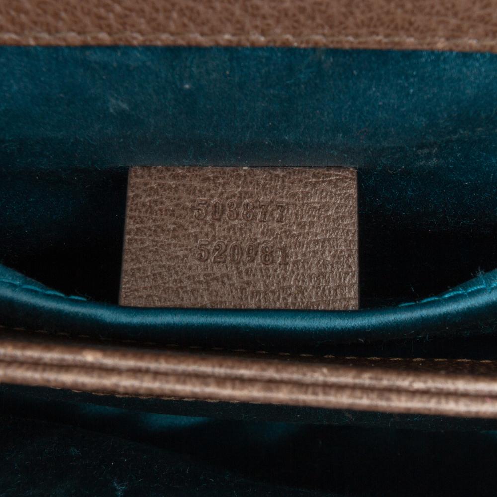 Gucci B Gucci Brown Beige Coated Canvas Fabric Small GG Supreme Web Ophidia Chain Crossbody Italy