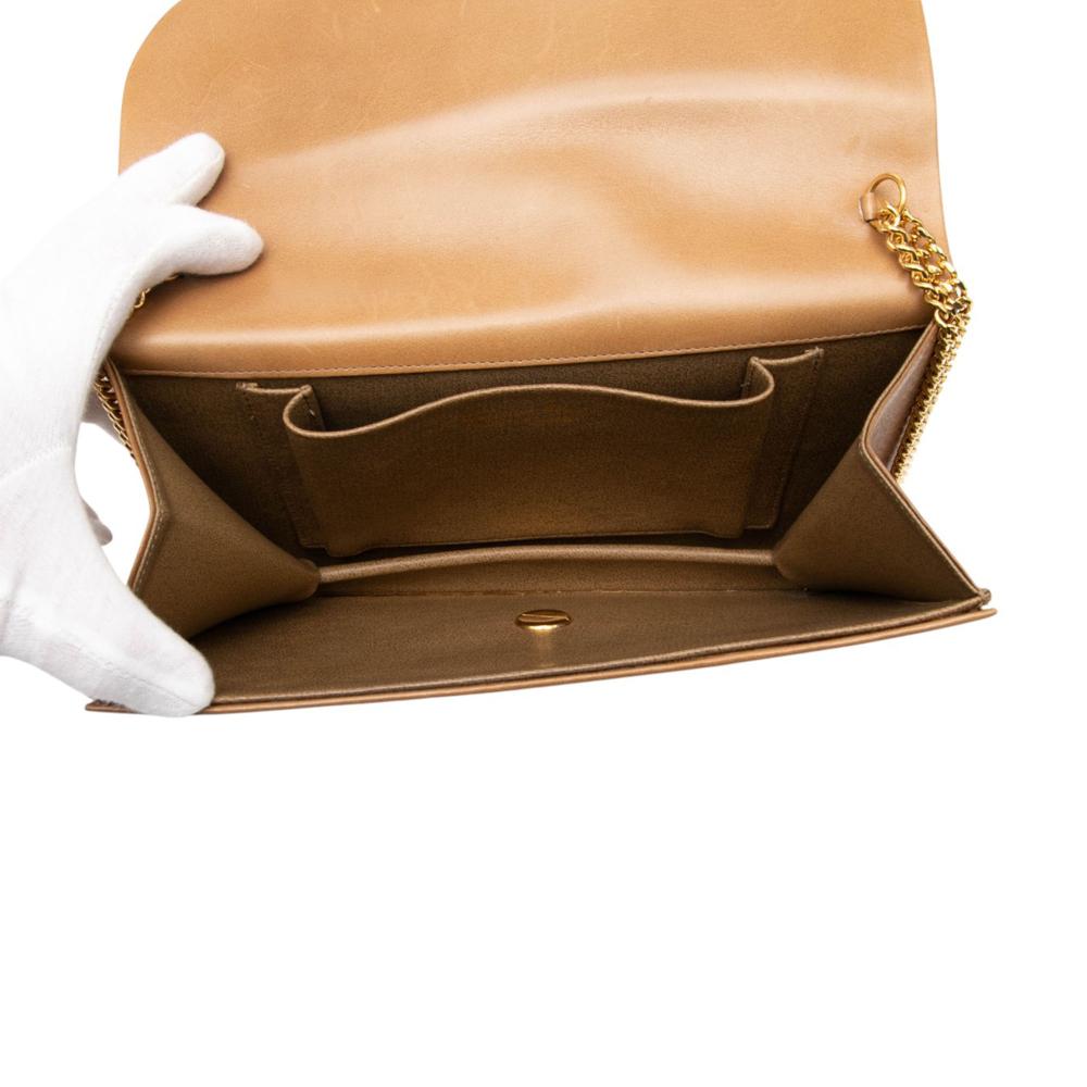 Christian Dior B Dior Brown Camel Calf Leather Chain Shoulder Bag France