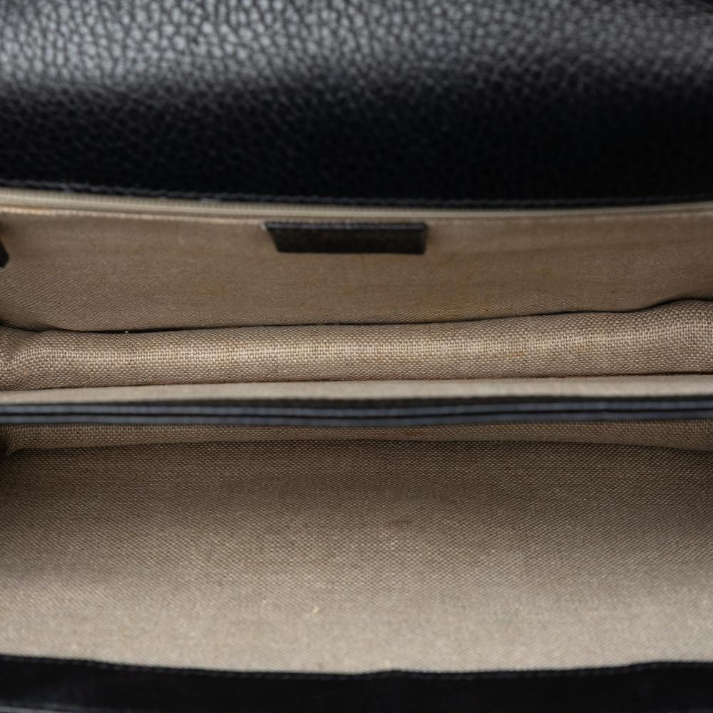 Gucci B Gucci Black Calf Leather Medium Dollar skin Interlocking G Crossbody Italy