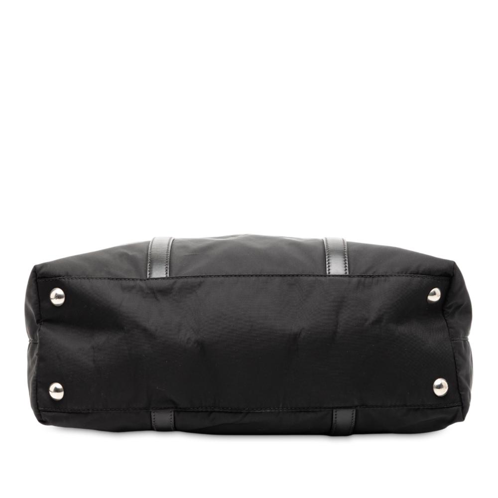 Prada B Prada Black Nylon Fabric Tessuto Satchel Italy