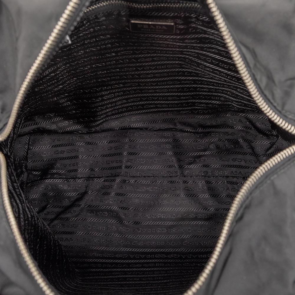Prada B Prada Black Nylon Fabric Tessuto Satchel Italy