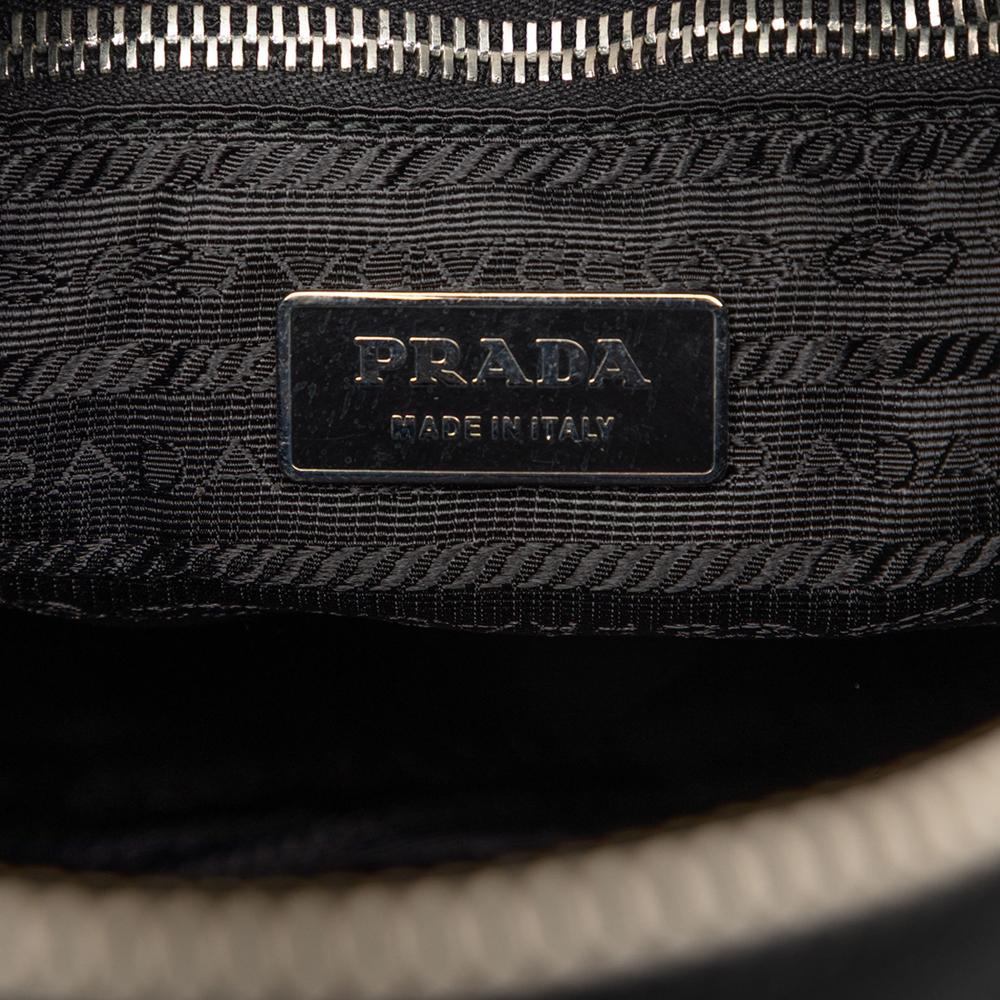 Prada B Prada Black Nylon Fabric Tessuto Satchel Italy