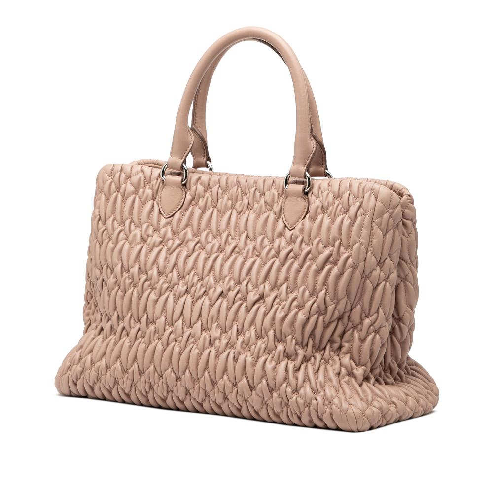 Miu Miu B Miu Miu Brown Nude Nappa Leather Leather Matelasse Nappa Crystal Satchel Romania