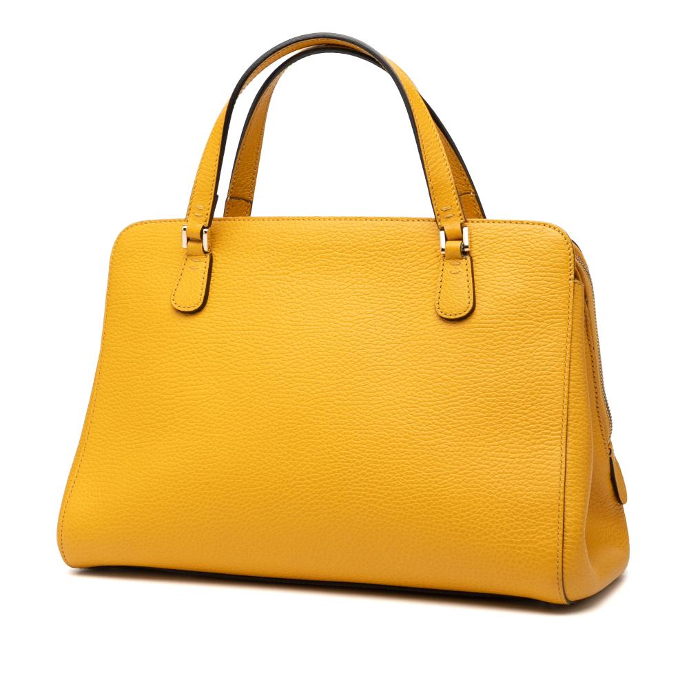 Gucci AB Gucci Yellow Calf Leather skin Swing Top Handle Satchel Italy