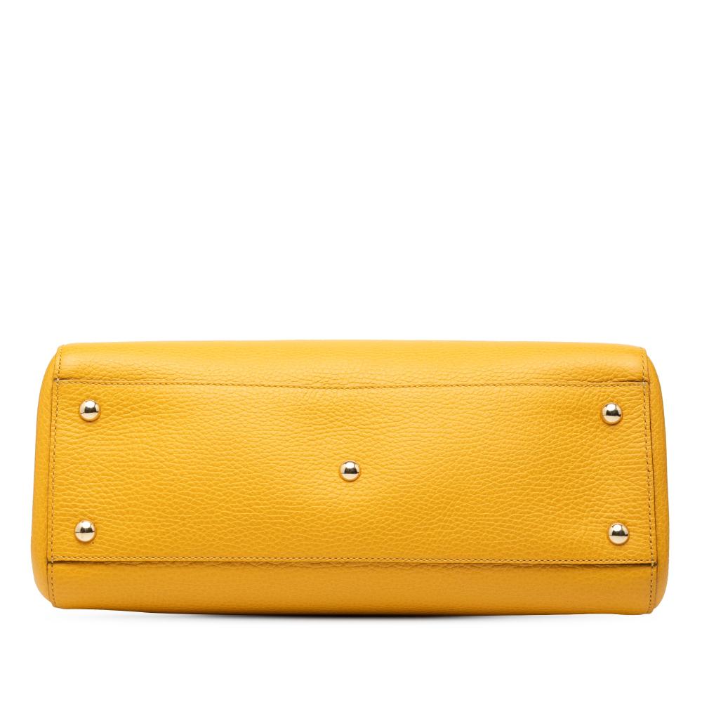 Gucci AB Gucci Yellow Calf Leather skin Swing Top Handle Satchel Italy