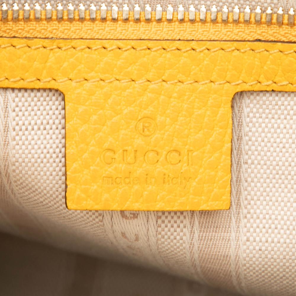 Gucci AB Gucci Yellow Calf Leather skin Swing Top Handle Satchel Italy