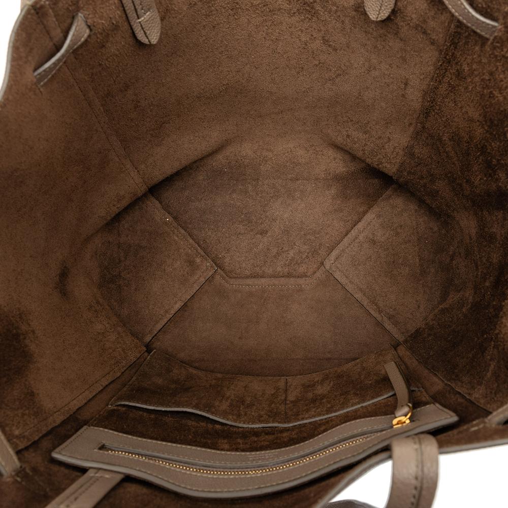 Celine B Celine Brown Calf Leather Small Phantom Cabas Tote Italy