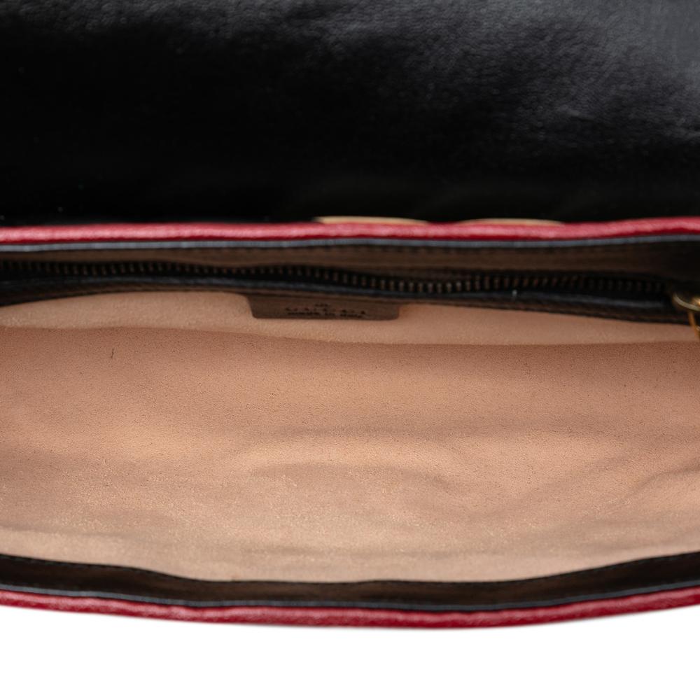 Gucci AB Gucci Black Calf Leather Medium GG Marmont Bicolor Matelasse Diagonal Torchon Shoulder Bag Italy