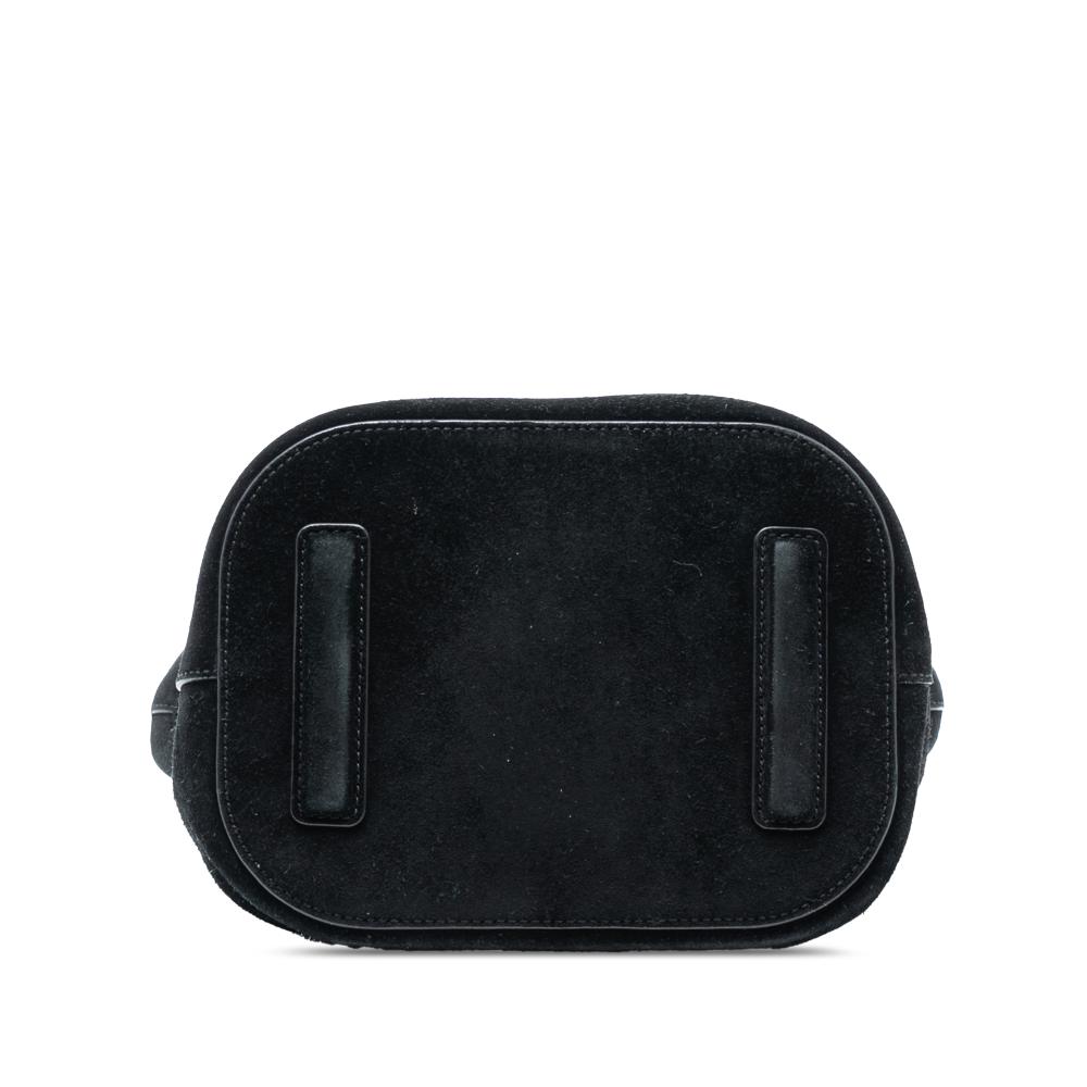 Gucci B Gucci Black Suede Leather Soft Jackie Bucket Bag Italy