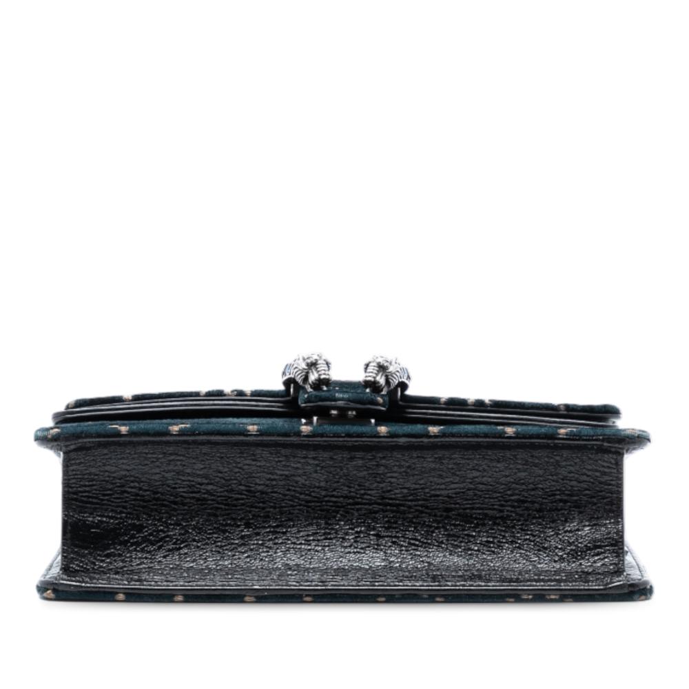 Gucci B Gucci Blue Navy Velvet Fabric Medium GG Dionysus Crossbody Italy