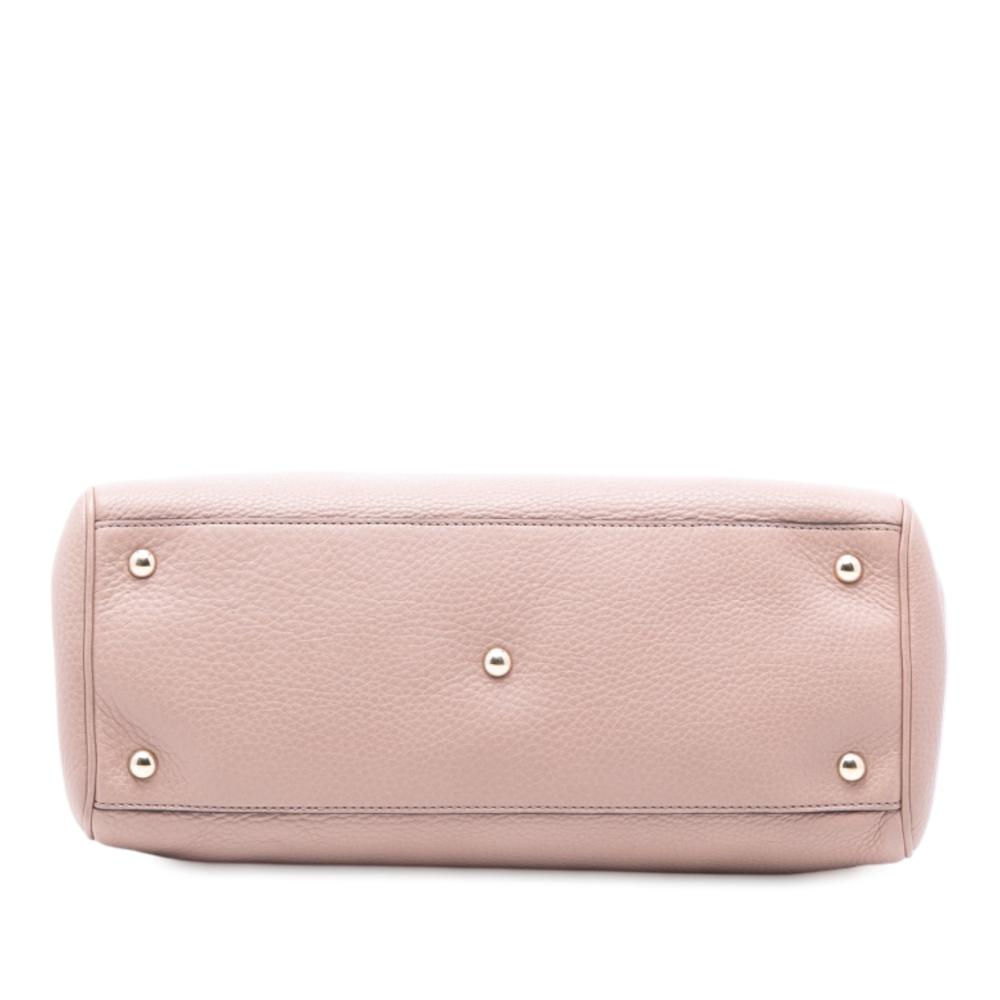 Gucci AB Gucci Pink Light Pink Calf Leather Medium skin Bamboo Shopper Satchel Italy