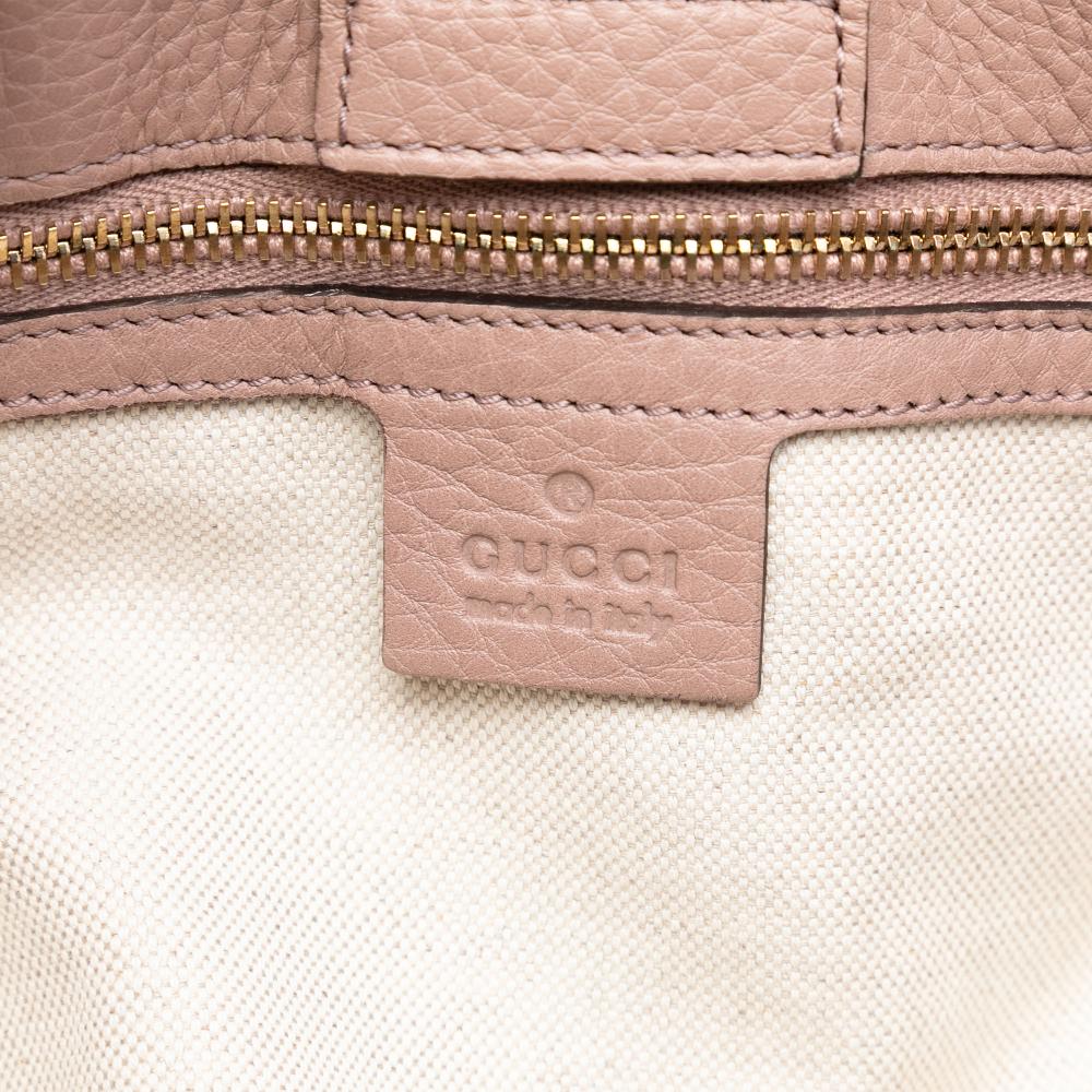 Gucci AB Gucci Pink Light Pink Calf Leather Medium skin Bamboo Shopper Satchel Italy