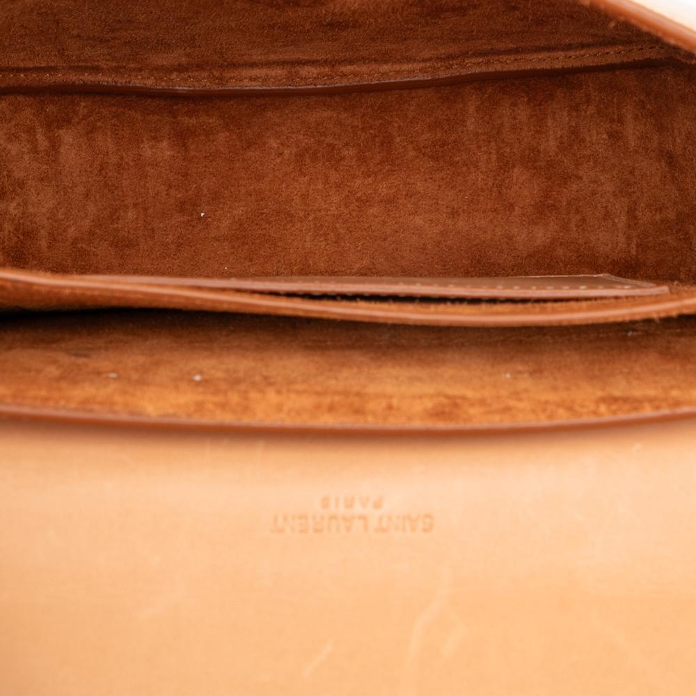 Saint Laurent B Saint Laurent Brown Light Brown Calf Leather Small Kaia Crossbody Italy