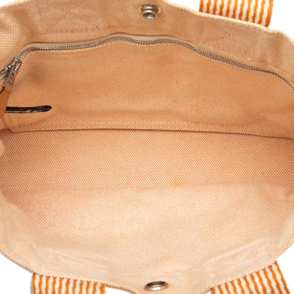 Hermès B Hermès Brown Nude with Orange Canvas Fabric Fourre Tout PM France
