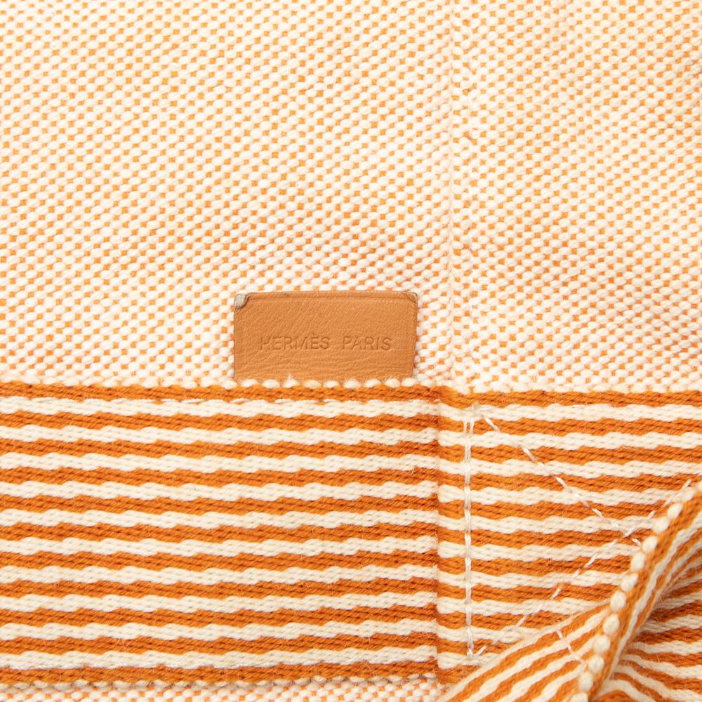 Hermès B Hermès Brown Nude with Orange Canvas Fabric Fourre Tout PM France