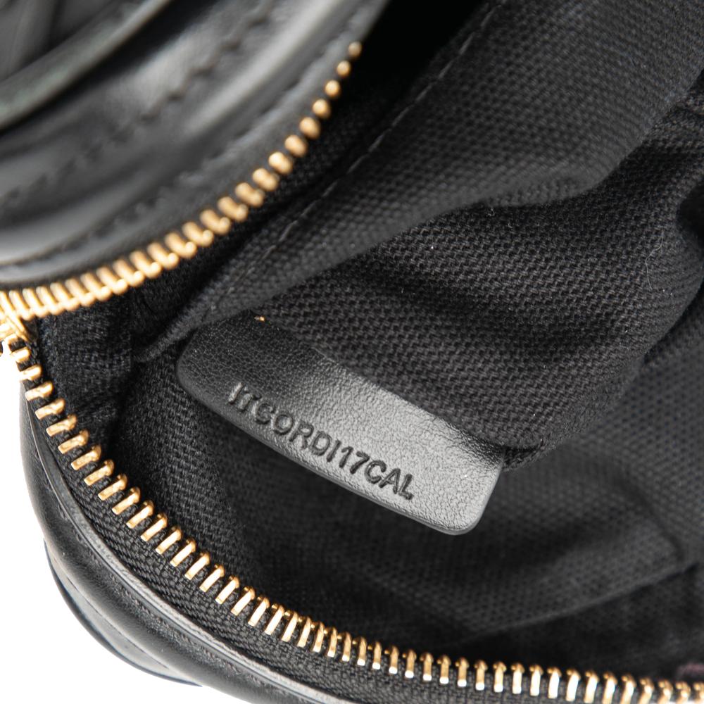 Burberry B Burberry Black Calf Leather Embossed skin TB Monogram Camera Chain Crossbody Italy