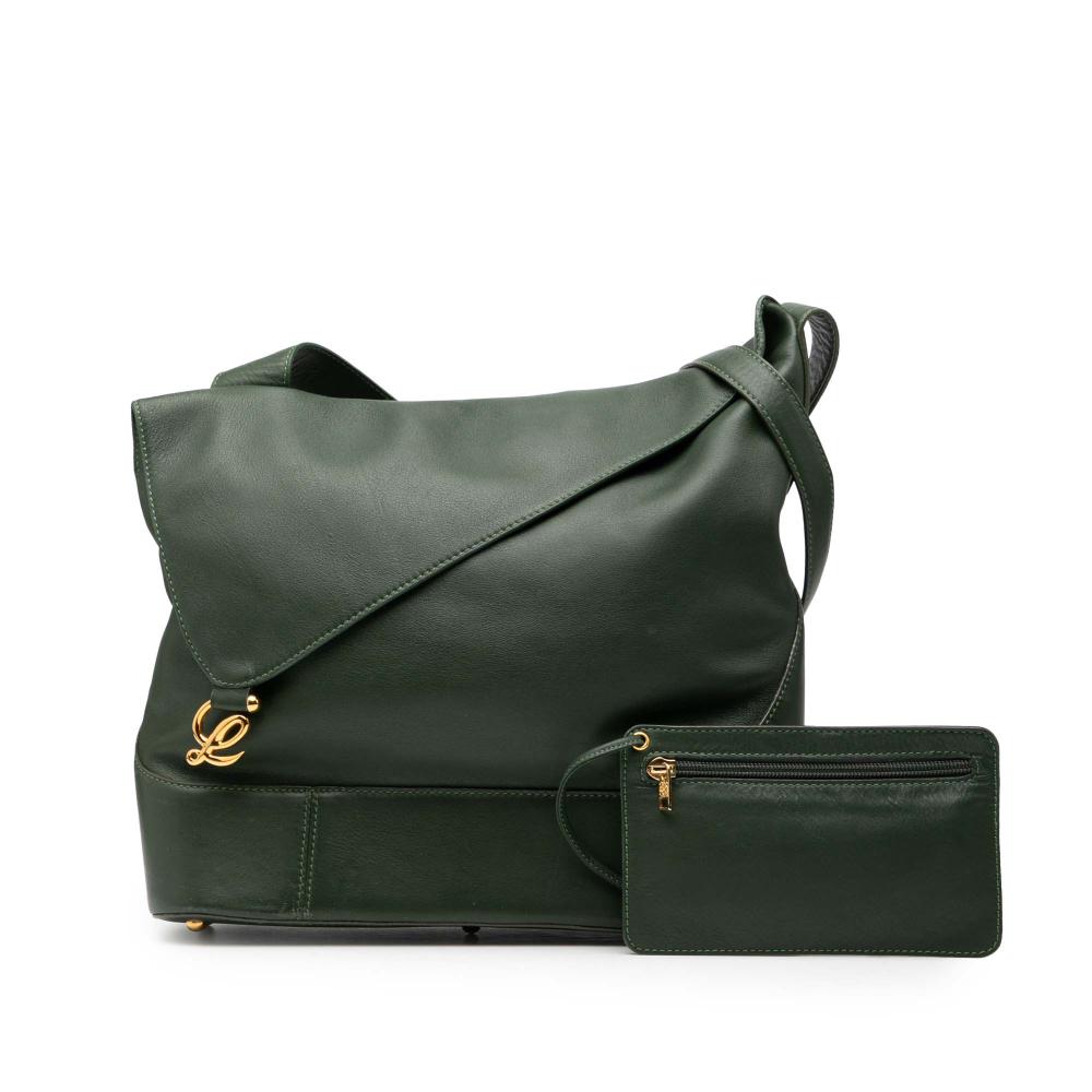 Loewe B LOEWE Green Dark Green Calf Leather Anton Crossbody Spain