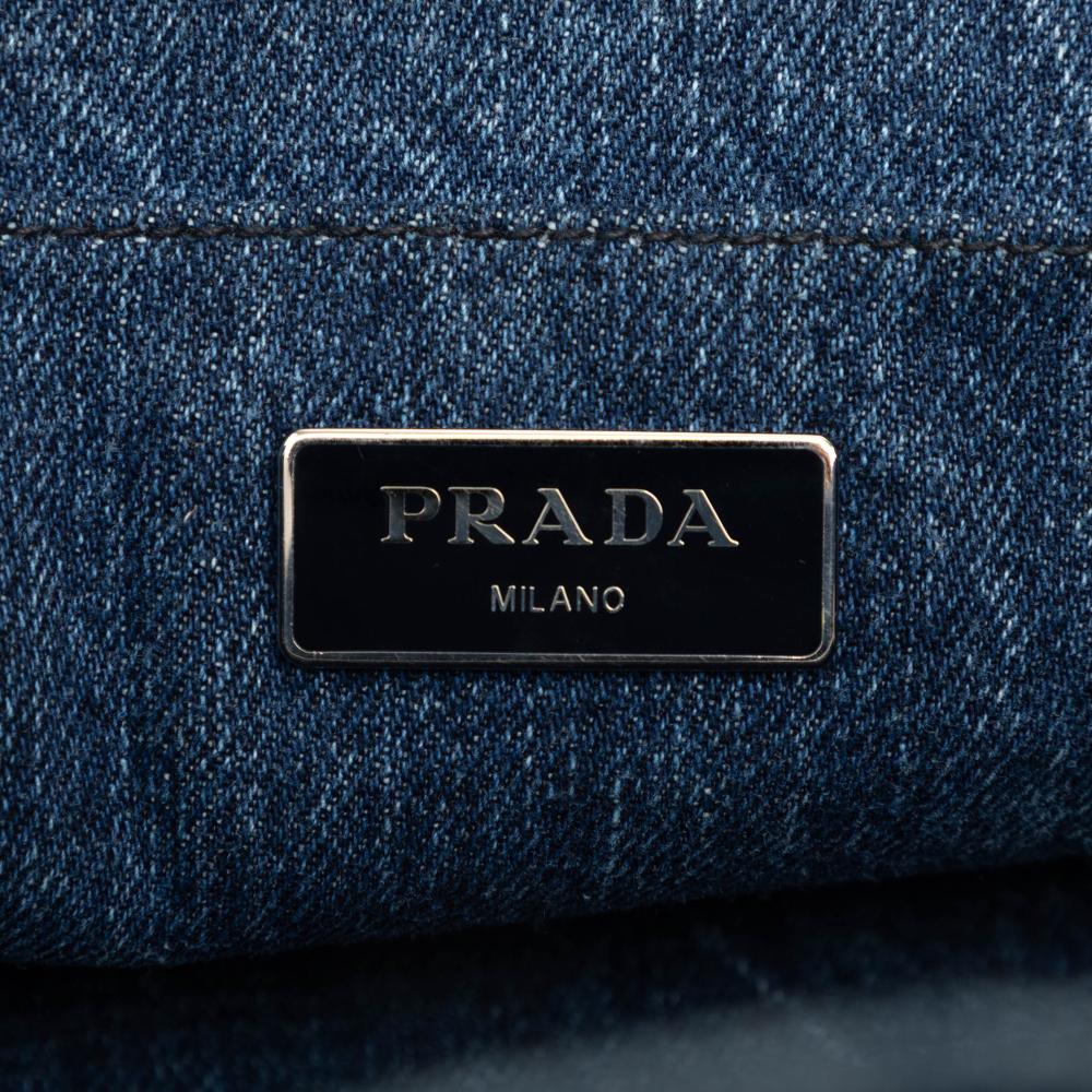 Prada B Prada Blue Denim Denim Fabric Canapa Bijoux Satchel India