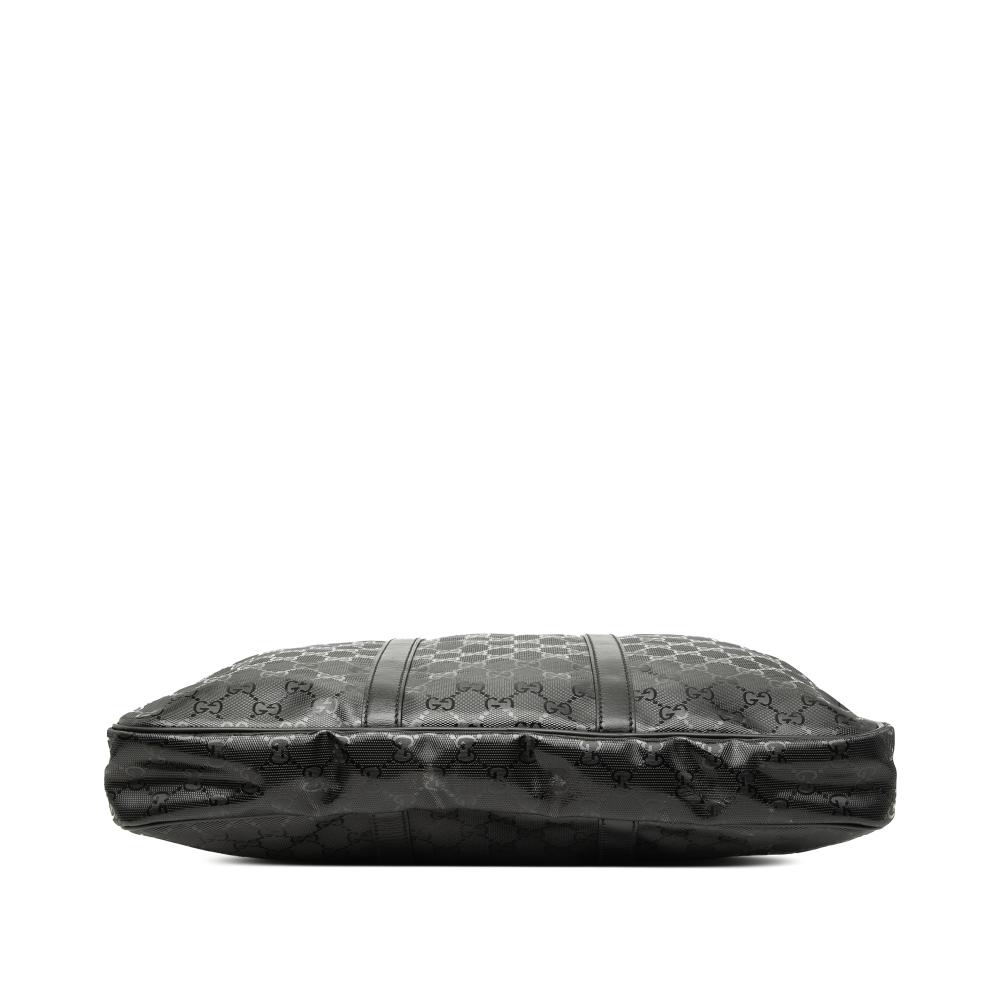 Gucci AB Gucci Black Coated Canvas Fabric GG Imprime Business Bag Italy