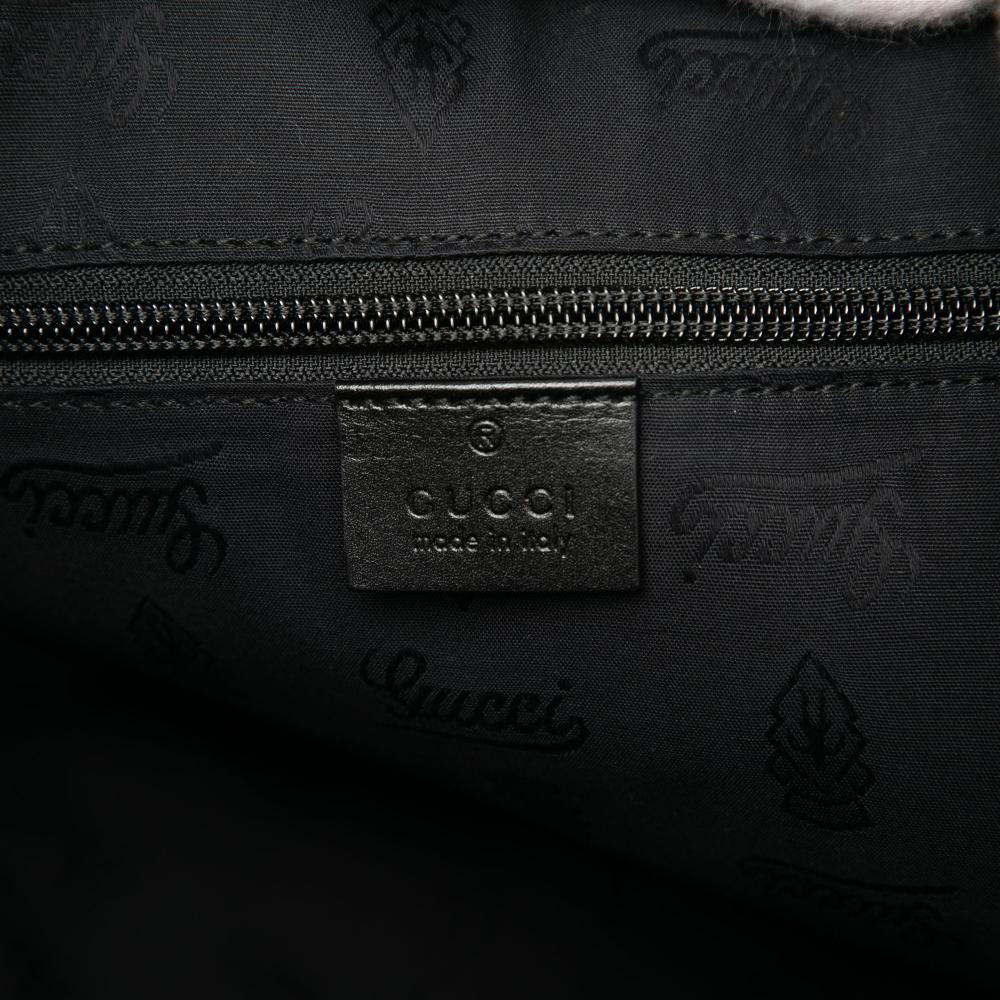Gucci AB Gucci Black Coated Canvas Fabric GG Imprime Business Bag Italy