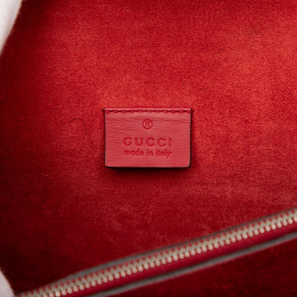 Gucci AB Gucci Brown Beige with Red Coated Canvas Fabric Medium GG Supreme Dionysus Shoulder Bag Italy