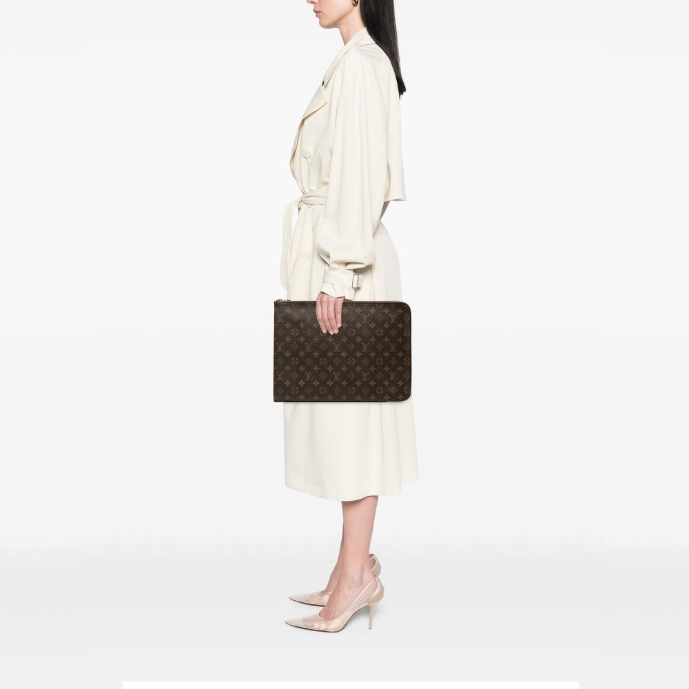 Louis Vuitton B Louis Vuitton Brown Monogram Canvas Fabric Monogram Poche Documents Portfolio France