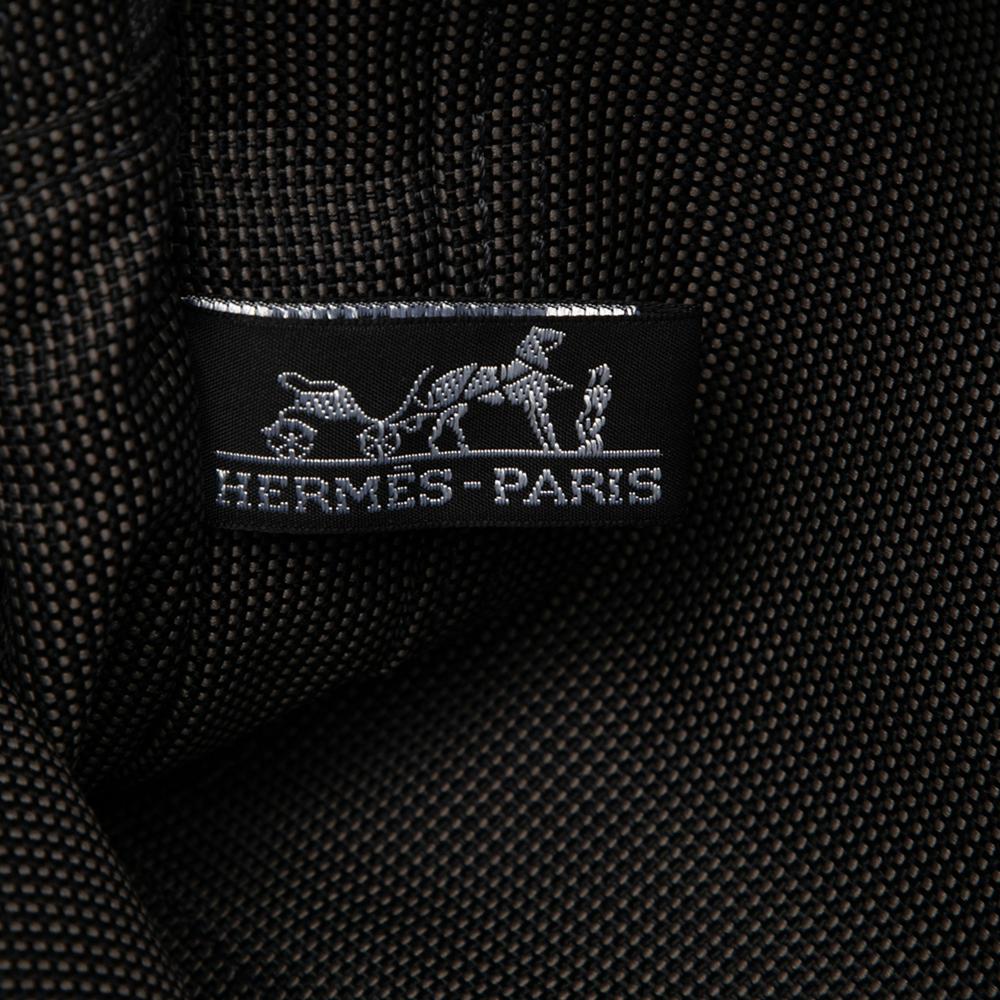 Hermès AB Hermès Gray Dark Gray Canvas Fabric Herline PM France