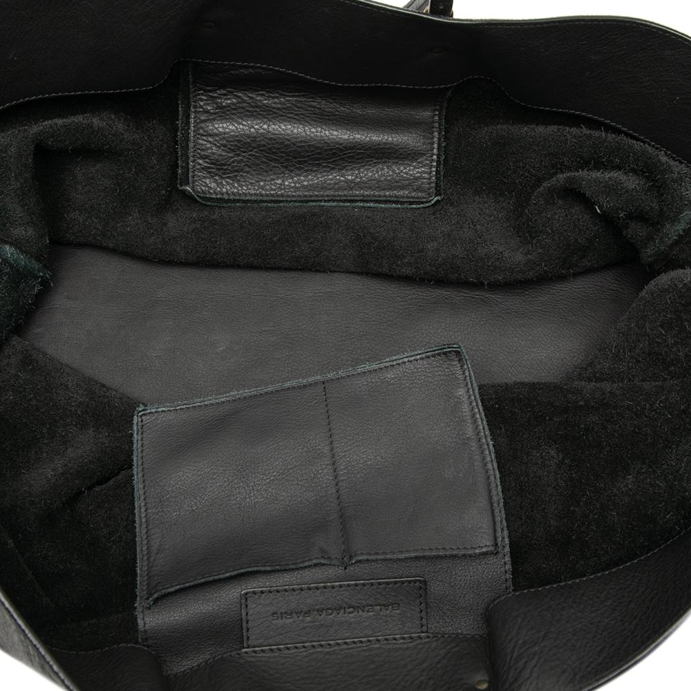 Balenciaga B Balenciaga Black Calf Leather Papier A4 Zip Around Tote Italy
