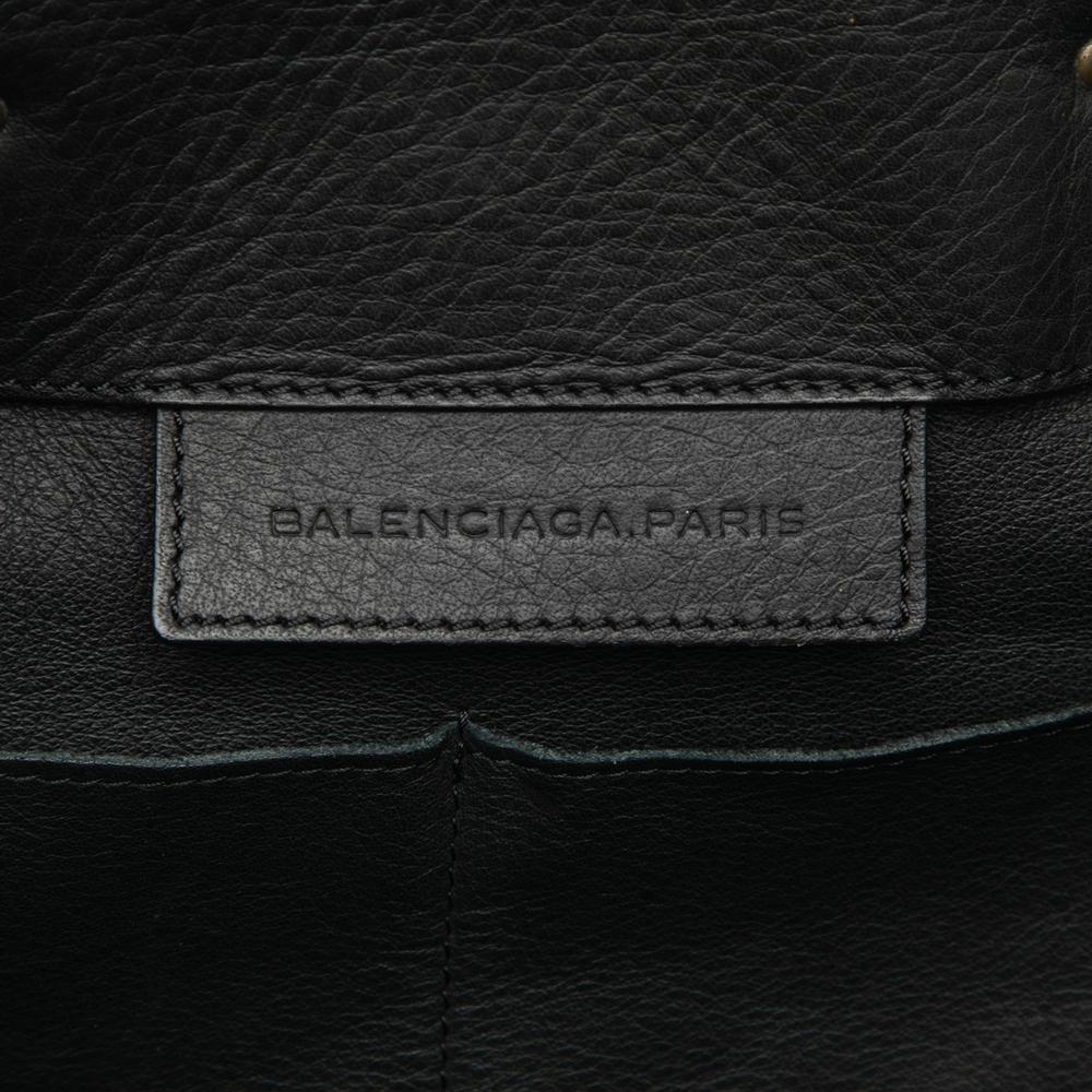 Balenciaga B Balenciaga Black Calf Leather Papier A4 Zip Around Tote Italy
