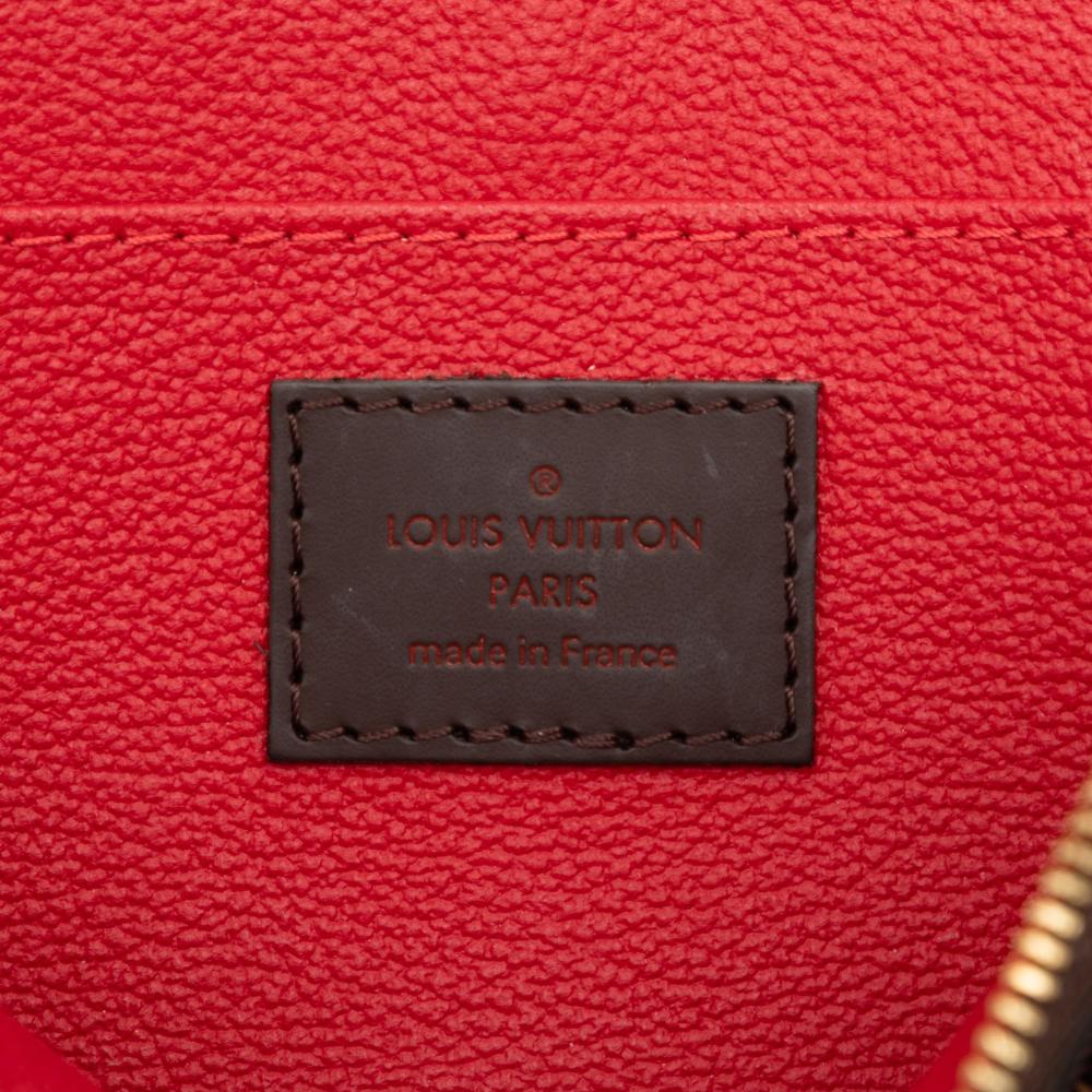 Louis Vuitton AB Louis Vuitton Brown Coated Canvas Fabric Damier Ebene Cosmetic Pouch PM France